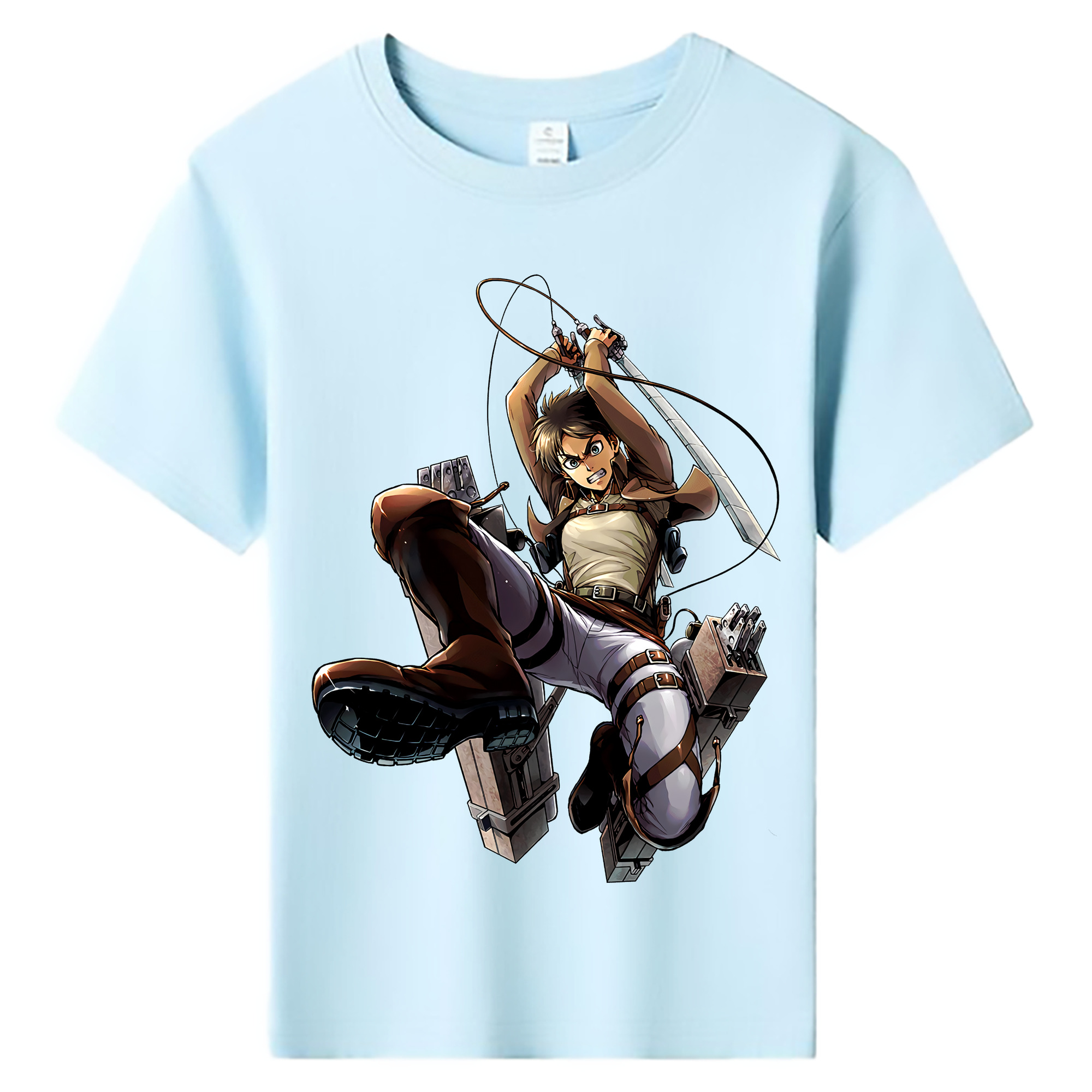 （画像用） 進撃の巨人 エレン･イェーガー Attack on Titan Eren Jäger 綿100％キッズTシャツ（フロントプリント）